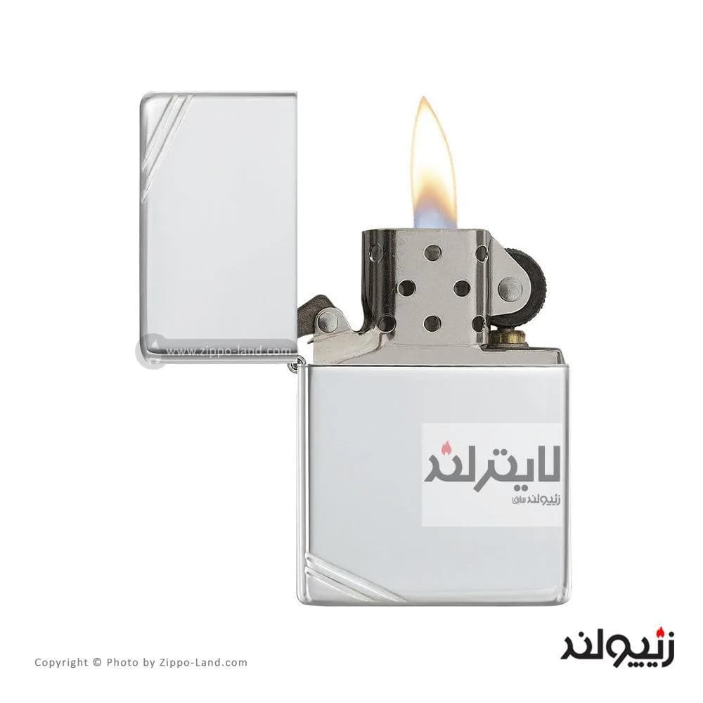 فندک زیپو مدل Sterling Silver Vintage With Slashes کد 14 — تصویر ۲
