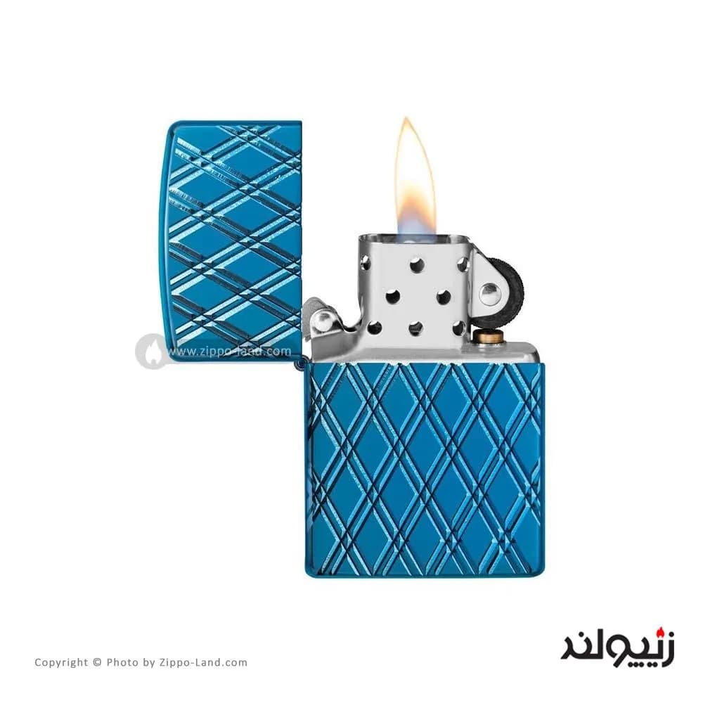 فندک زیپو مدل Armor High Polish Blue Diamonds کد 29964 — تصویر ۳