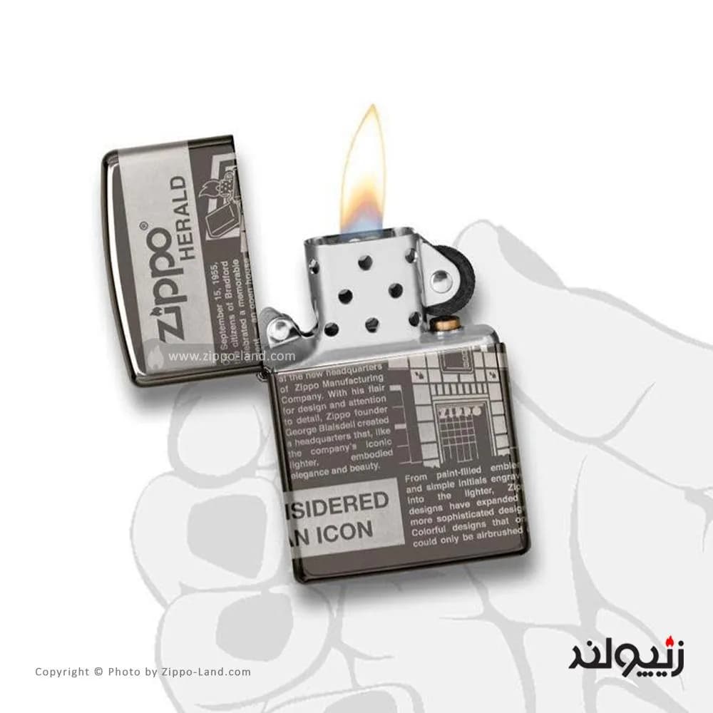 فندک زیپو مدل Zippo Newsprint Design کد 49049 — تصویر ۴