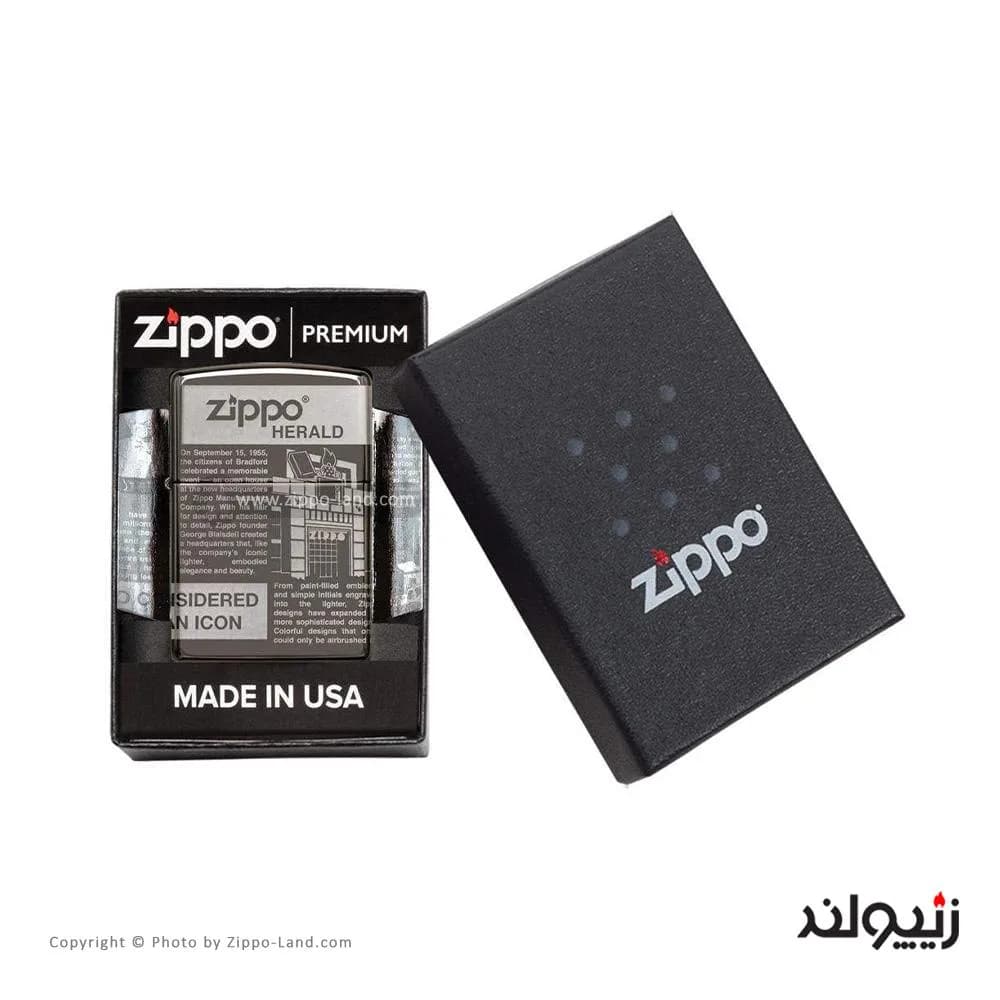 فندک زیپو مدل Zippo Newsprint Design کد 49049 — تصویر ۵