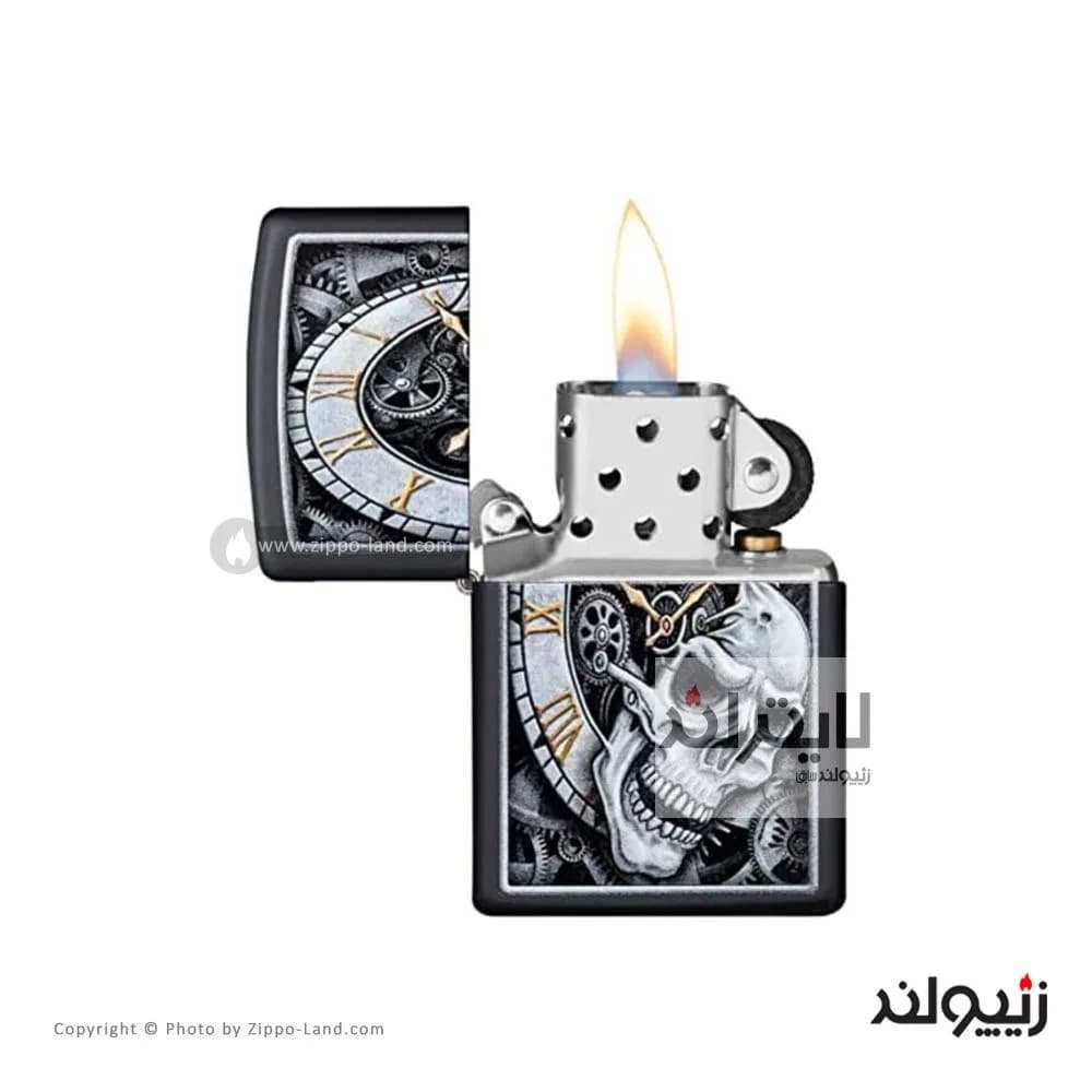 فندک زیپو مدل Skull Clock Design کد 29854 — تصویر ۲