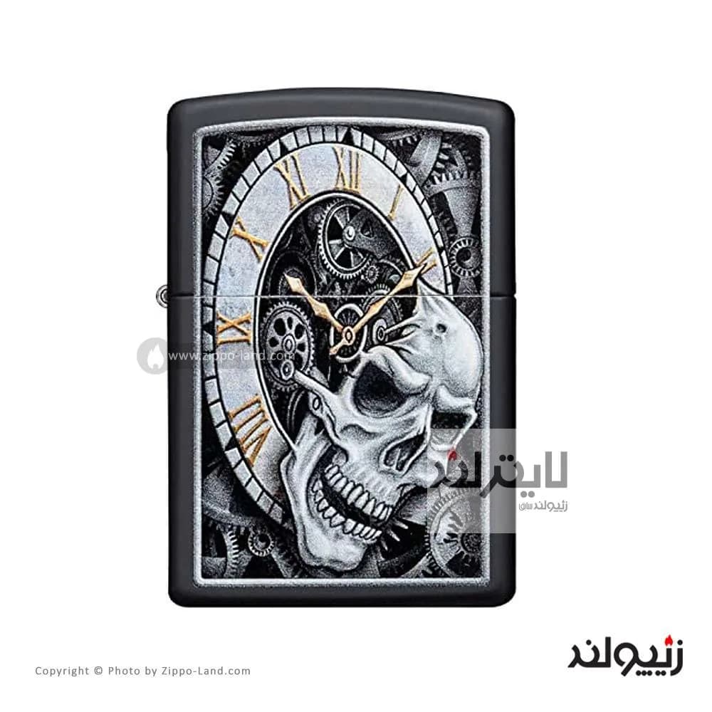 فندک زیپو مدل Skull Clock Design کد 29854