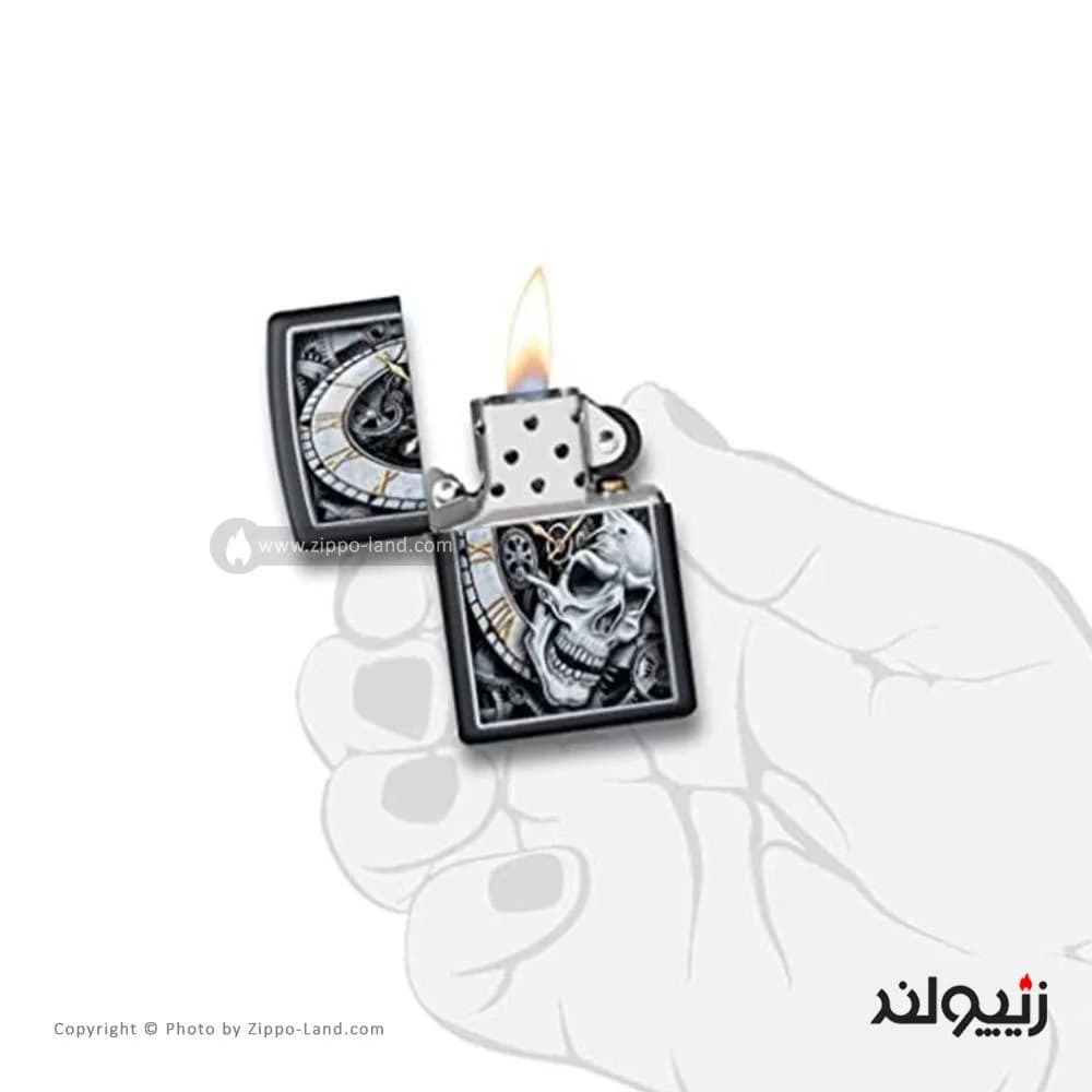 فندک زیپو مدل Skull Clock Design کد 29854 — تصویر ۳