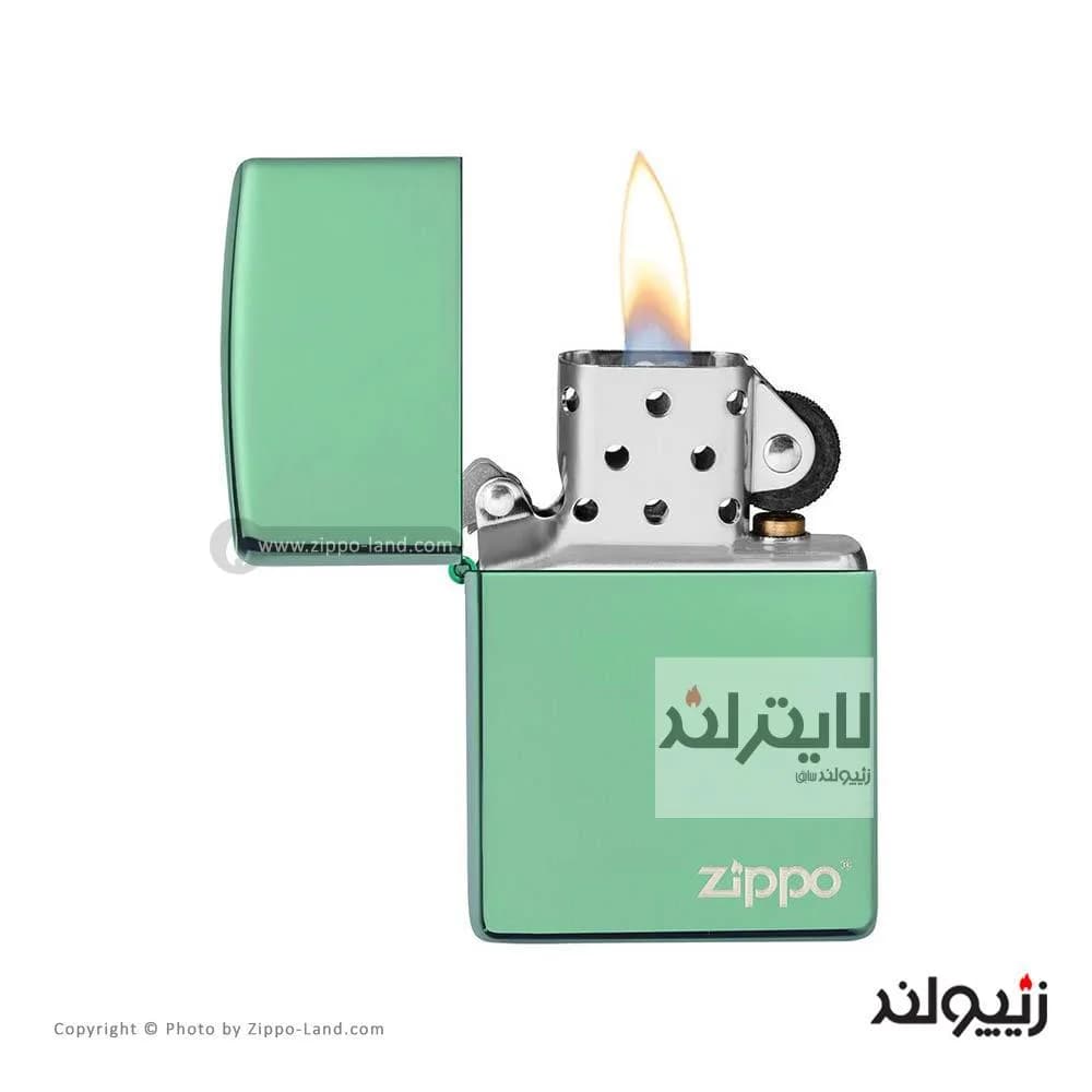 فندک زیپو مدل Classic High Polish Green Zippo Logo کد 28129zl — تصویر ۲