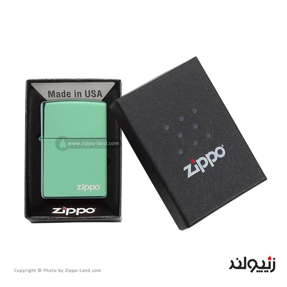 فندک زیپو مدل Classic High Polish Green Zippo Logo کد 28129zl — تصویر ۴