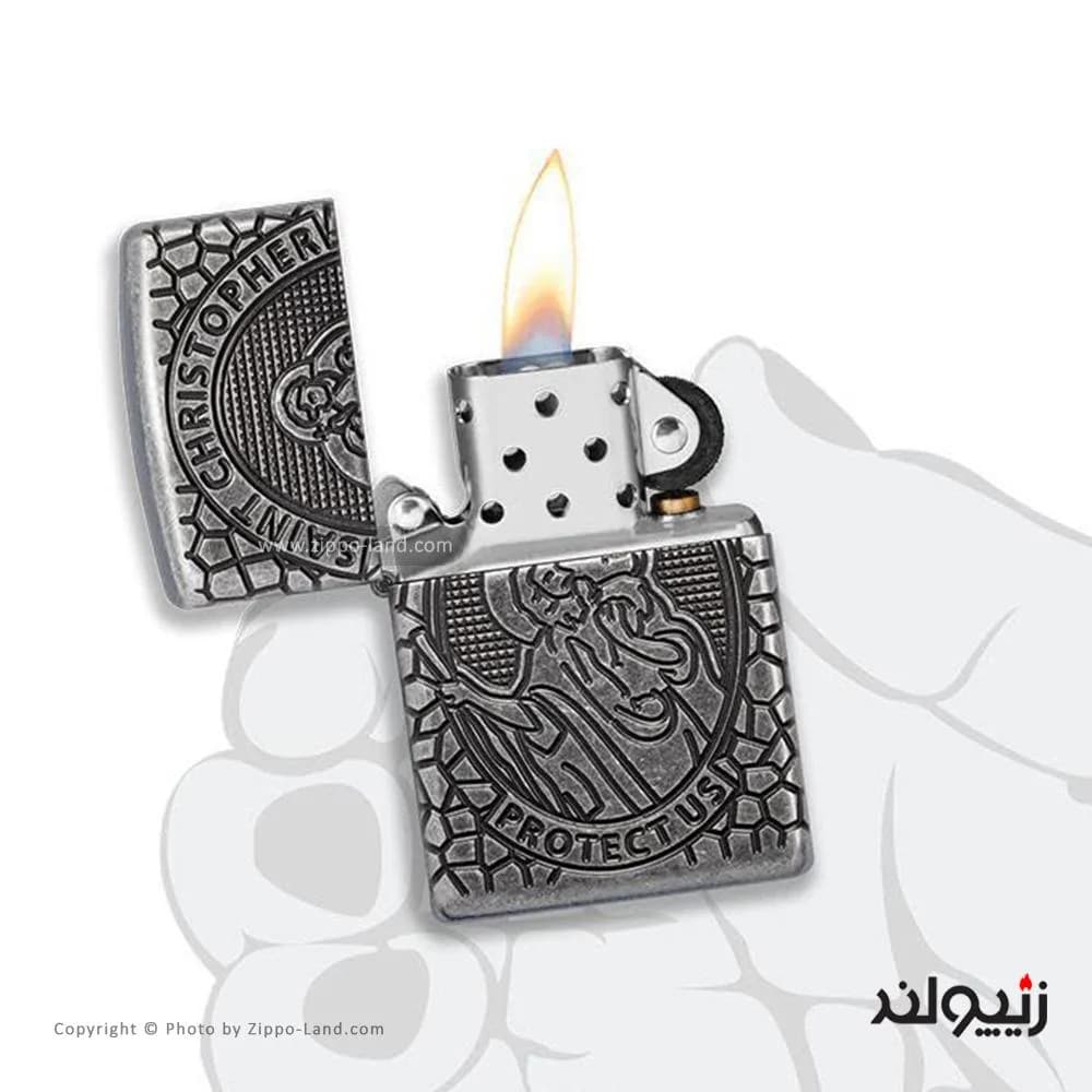 فندک زیپو مدل Armor ST.Christopher Metal کد 49160 — تصویر ۴