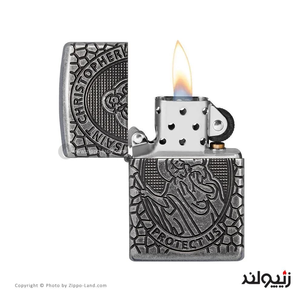 فندک زیپو مدل Armor ST.Christopher Metal کد 49160 — تصویر ۳