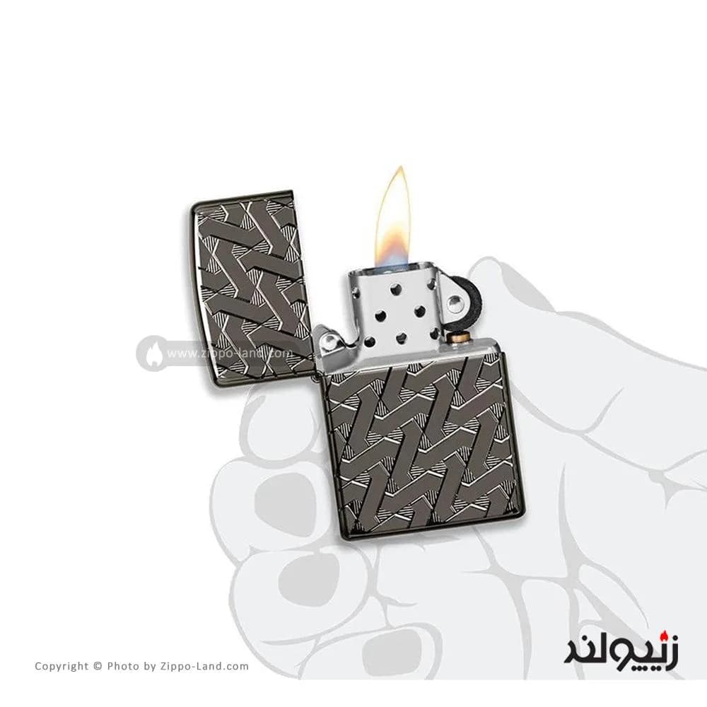 فندک زیپو مدل Armor Geometric Weave کد 49173 — تصویر ۴