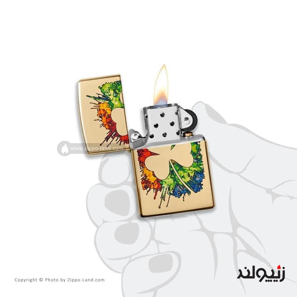 فندک زیپو مدل Graffiti Clover Design کد 49125 — تصویر ۳