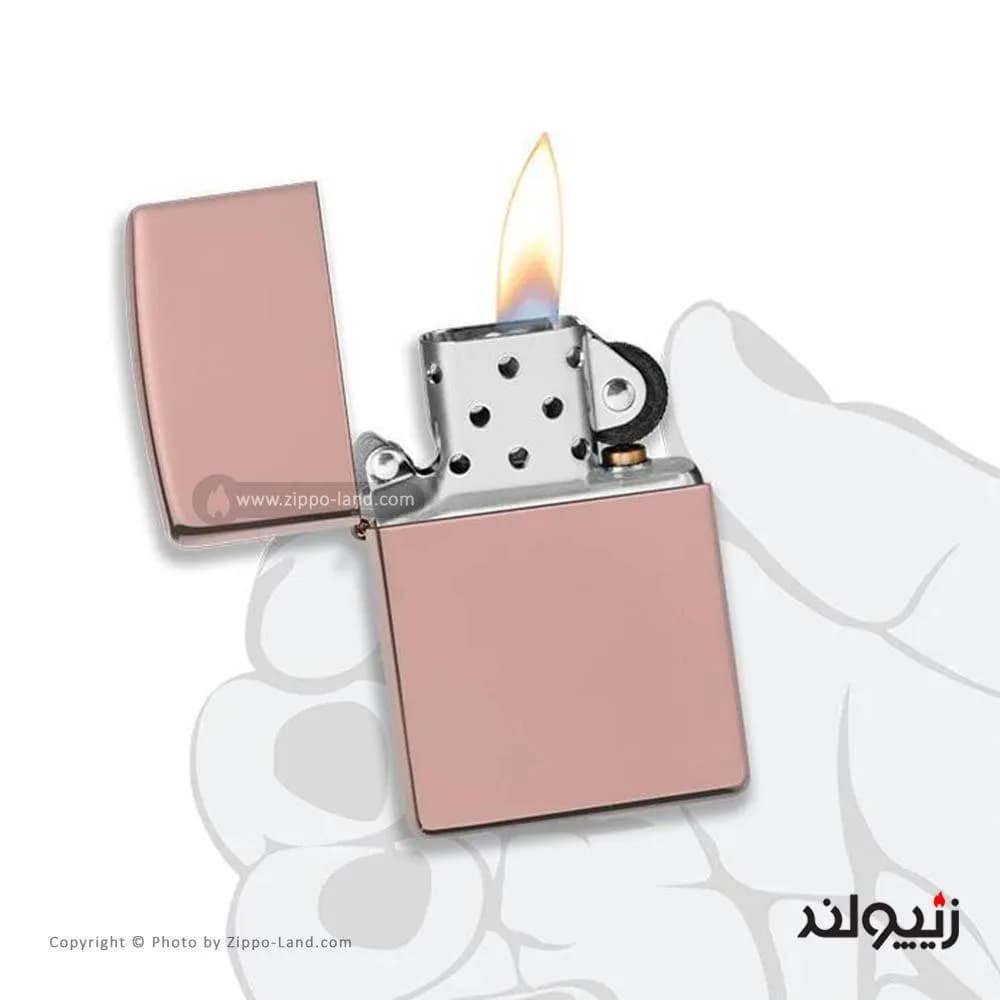 فندک زیپو مدل Classic High Polish Rose Gold کد 49190 — تصویر ۳