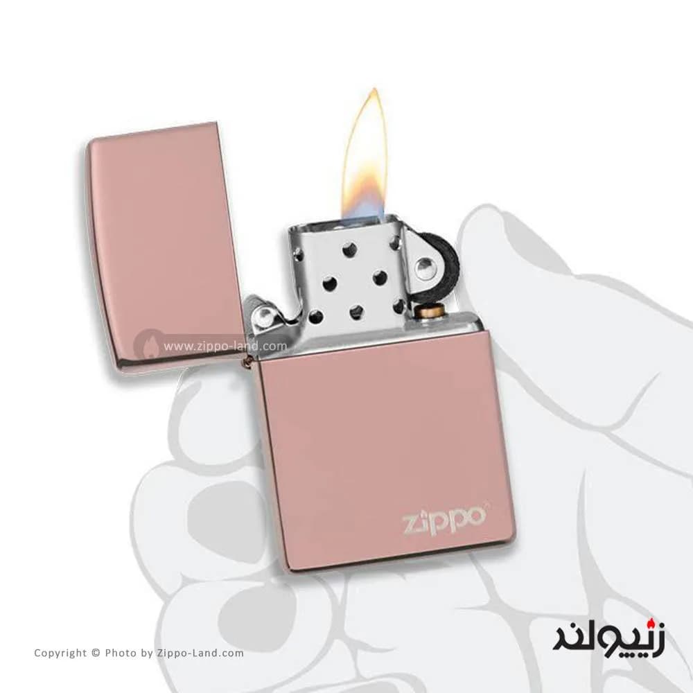 فندک زیپو مدل Classic High Polish Rose Gold Zippo Logo کد 49190zl — تصویر ۳