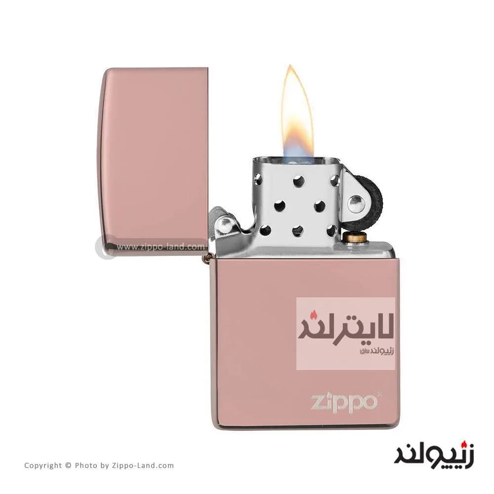 فندک زیپو مدل Classic High Polish Rose Gold Zippo Logo کد 49190zl — تصویر ۲