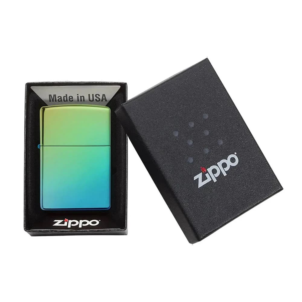 فندک زیپو مدل Classic High Polish Teal Zippo Logo کد 49191 — تصویر ۴