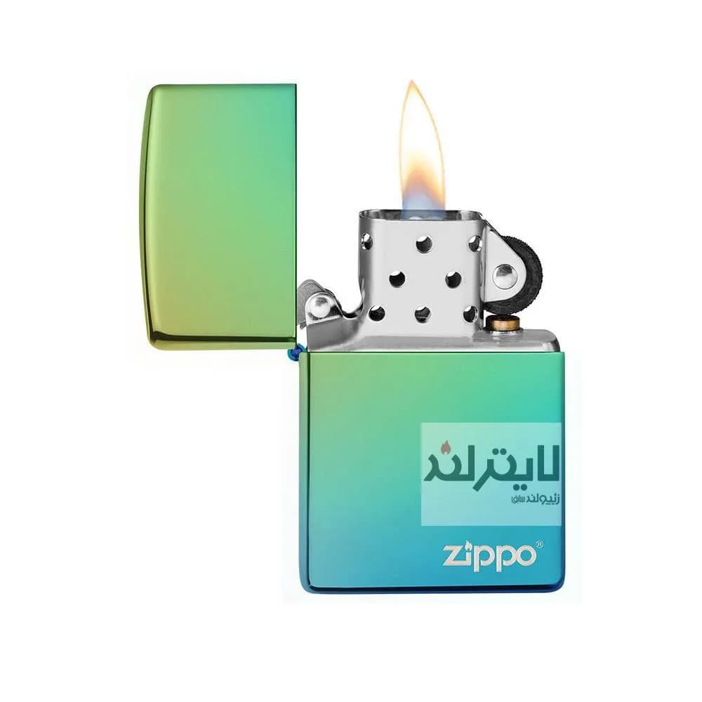 فندک زیپو مدل Classic High Polish Teal Zippo Logo کد 49191zl — تصویر ۲