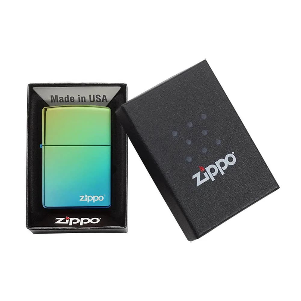 فندک زیپو مدل Classic High Polish Teal Zippo Logo کد 49191zl — تصویر ۴