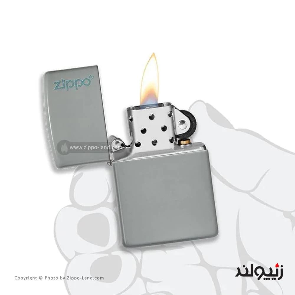فندک زیپو مدل Classic Flat Gray Zippo Logo کد 49452zl — تصویر ۳