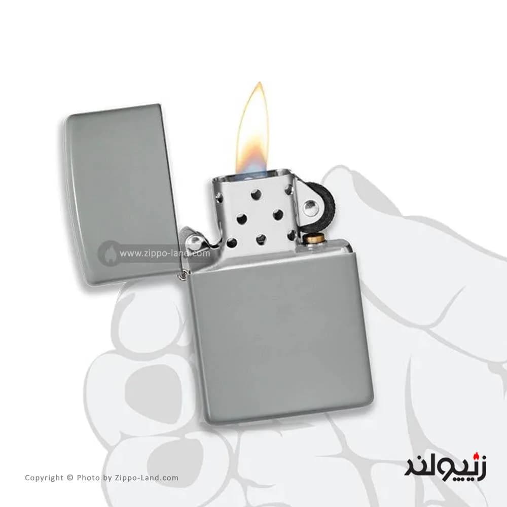 فندک زیپو مدل Classic Flat Gray کد 49452 — تصویر ۳