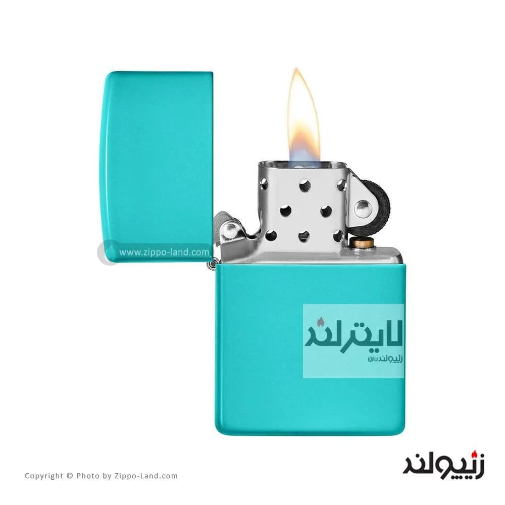 فندک زیپو مدل Classic Flat Turquoise کد 49454 — تصویر ۲