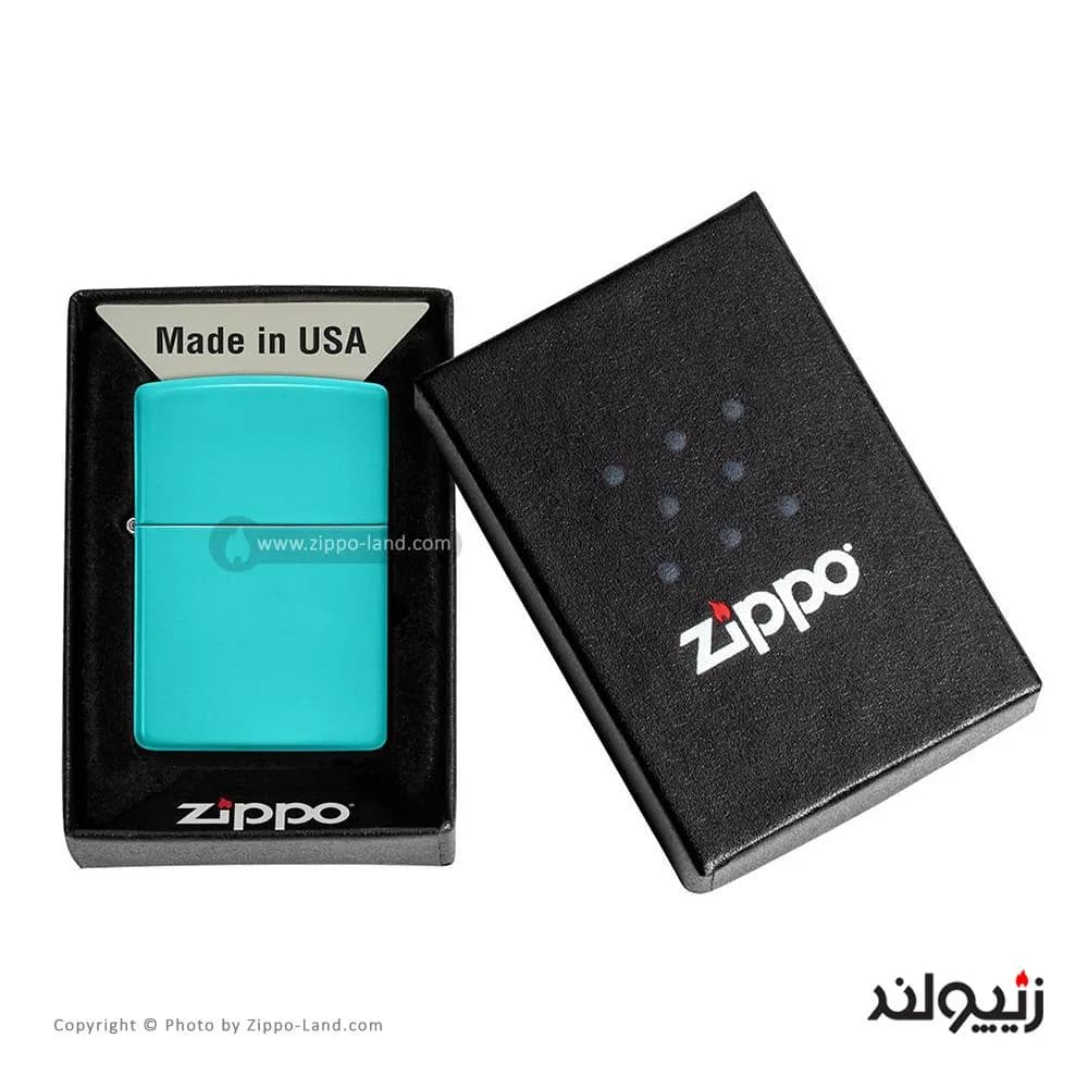 فندک زیپو مدل Classic Flat Turquoise کد 49454 — تصویر ۴