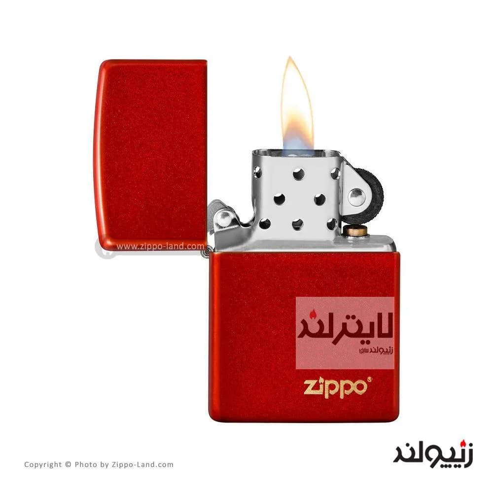 فندک زیپو مدل Classic Metallic Red Zippo Logo کد 49475zl — تصویر ۲