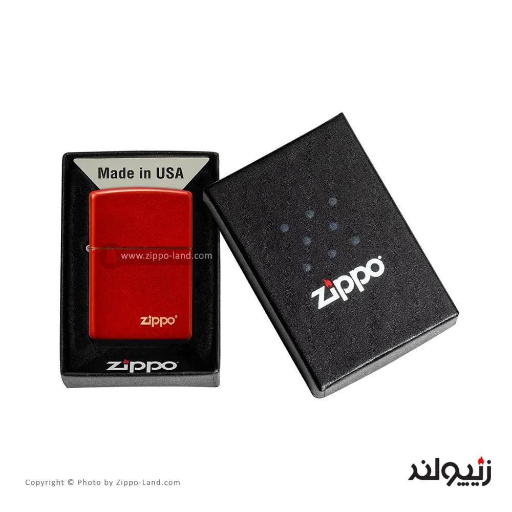فندک زیپو مدل Classic Metallic Red Zippo Logo کد 49475zl — تصویر ۴