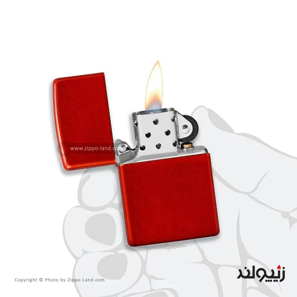 فندک زیپو مدل Classic Metallic Red کد 49475 — تصویر ۳