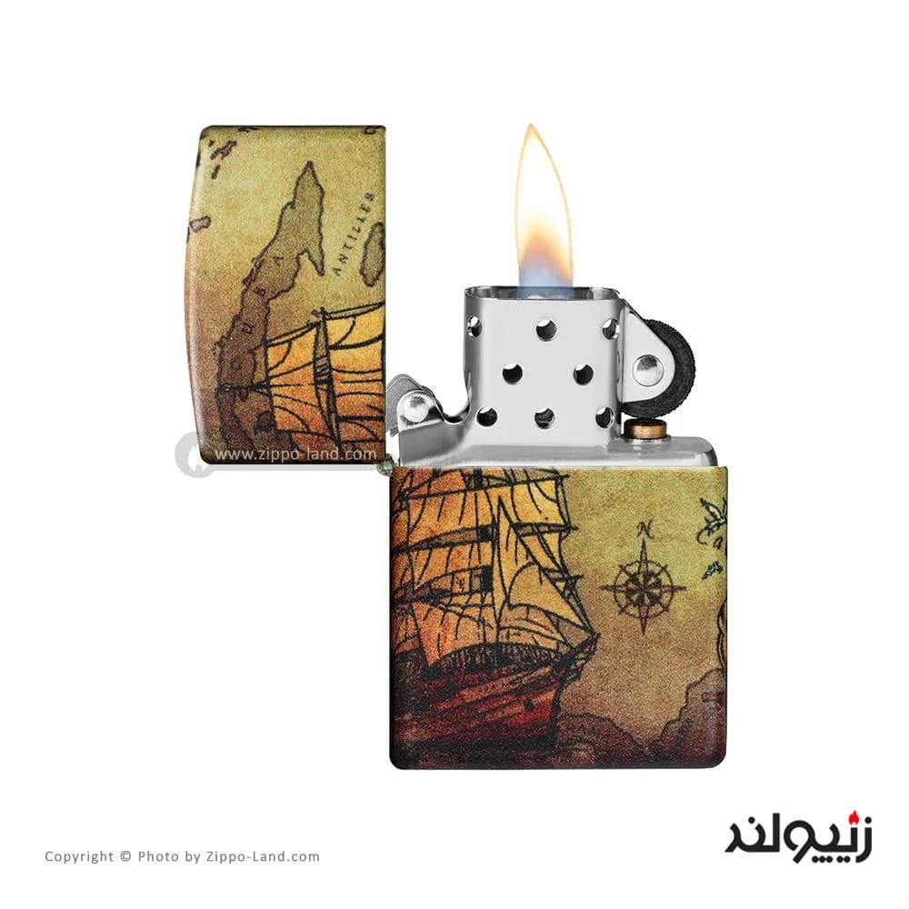 فندک زیپو مدل Pirate Ship Design کد 49355 — تصویر ۳
