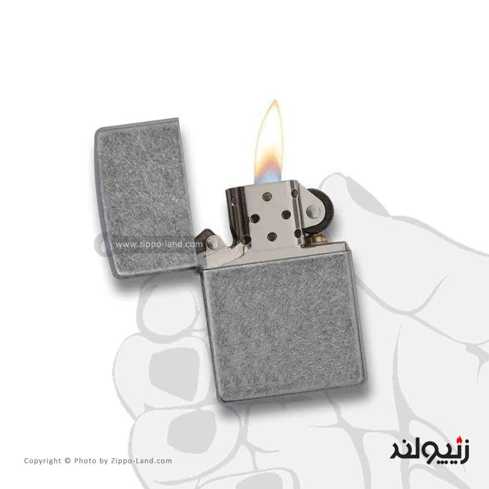 فندک زیپو مدل Classic Antique Silver Plate کد 121fb — تصویر ۳