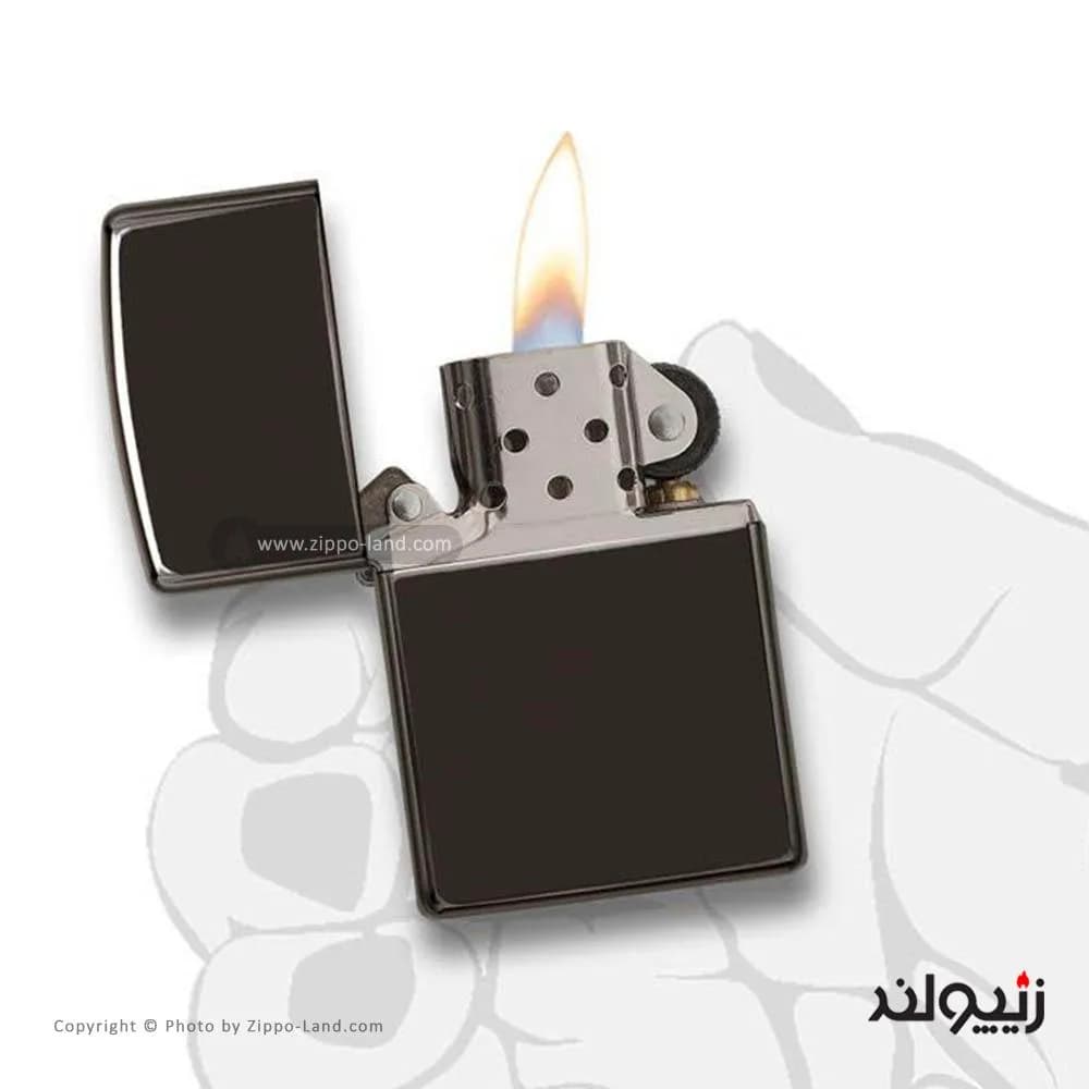فندک زیپو مدل Classic High Polish Black کد 24756 — تصویر ۳