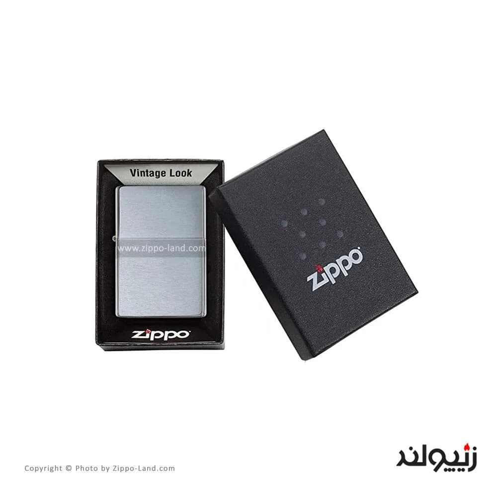 فندک زیپو مدل Brushed Chrome Vintage کد 230.25 — تصویر ۳