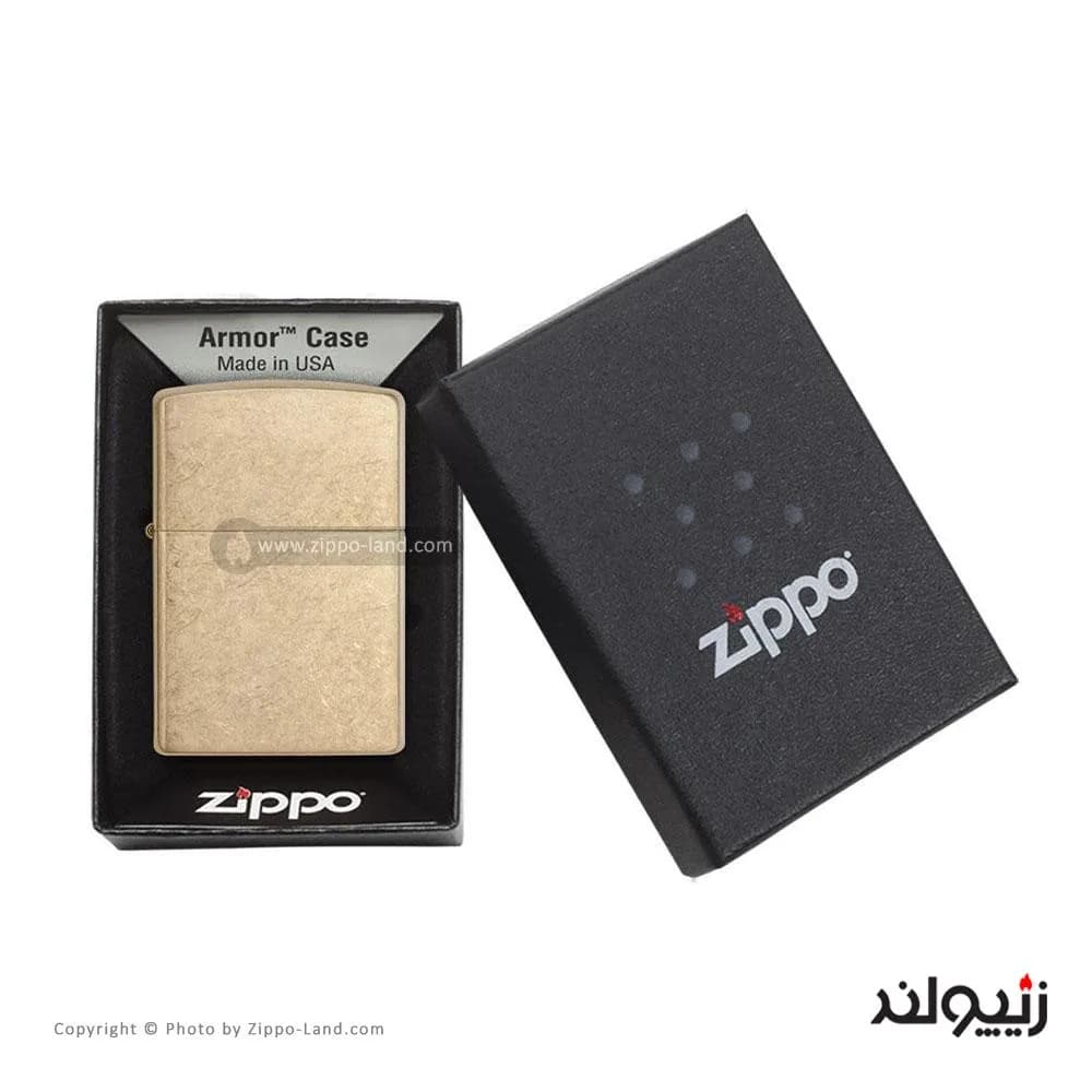 فندک زیپو مدل Armor Tumbled Brass کد 28496 — تصویر ۴
