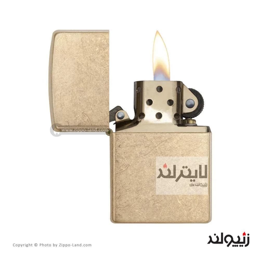 فندک زیپو مدل Armor Tumbled Brass کد 28496 — تصویر ۲