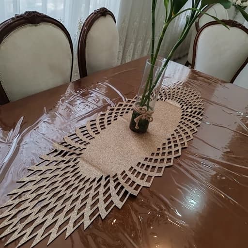 رانر بزرگ چرم اکلیلی 130 سانتی مدل آفتابگردان