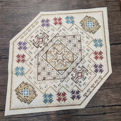 رومیزی عسلی تک مخمل ابریشم طرح عشایر 33*50