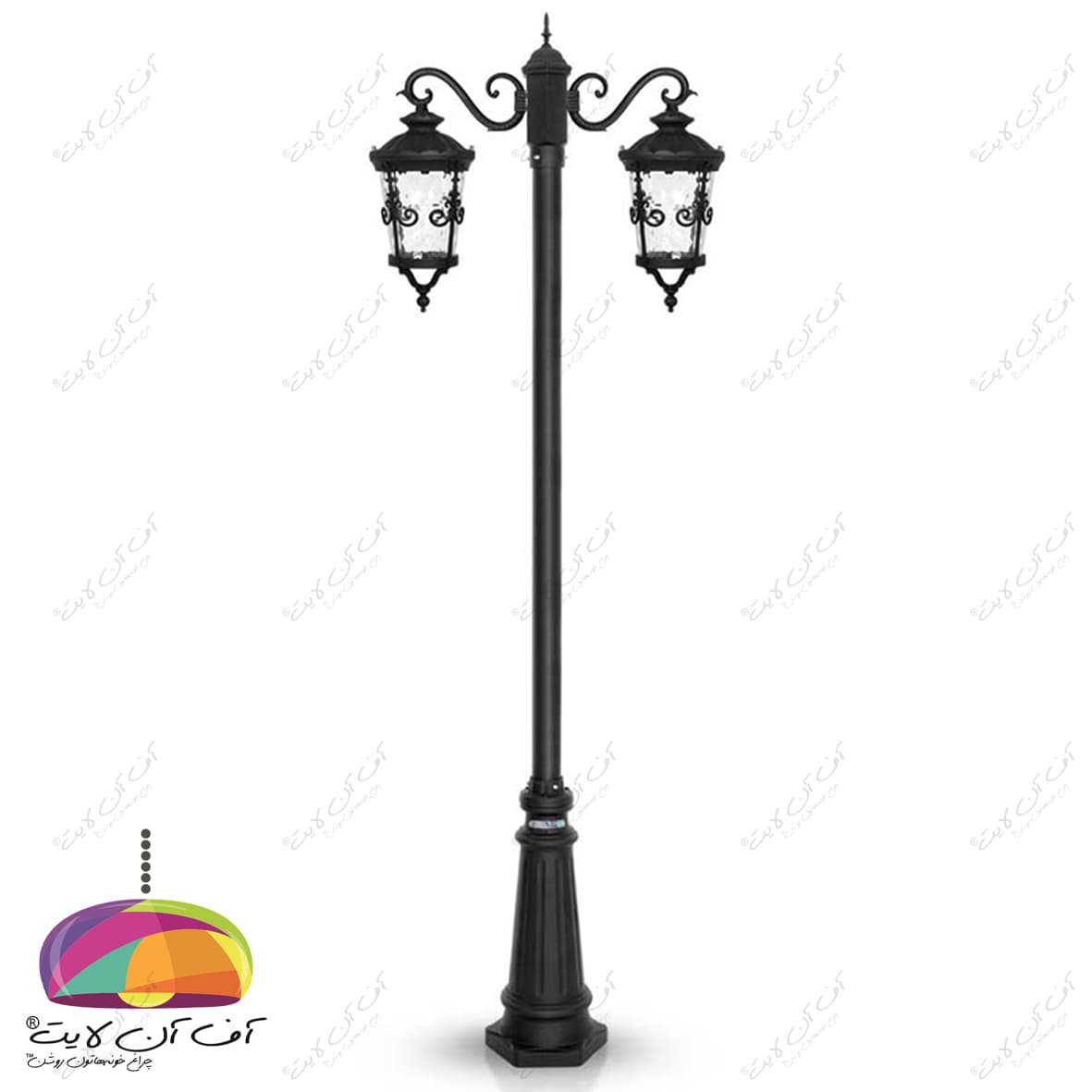 چراغ پارکی دو شعله مدل ماهنوس شاخه سناتور2 پایه سرو شب تاب