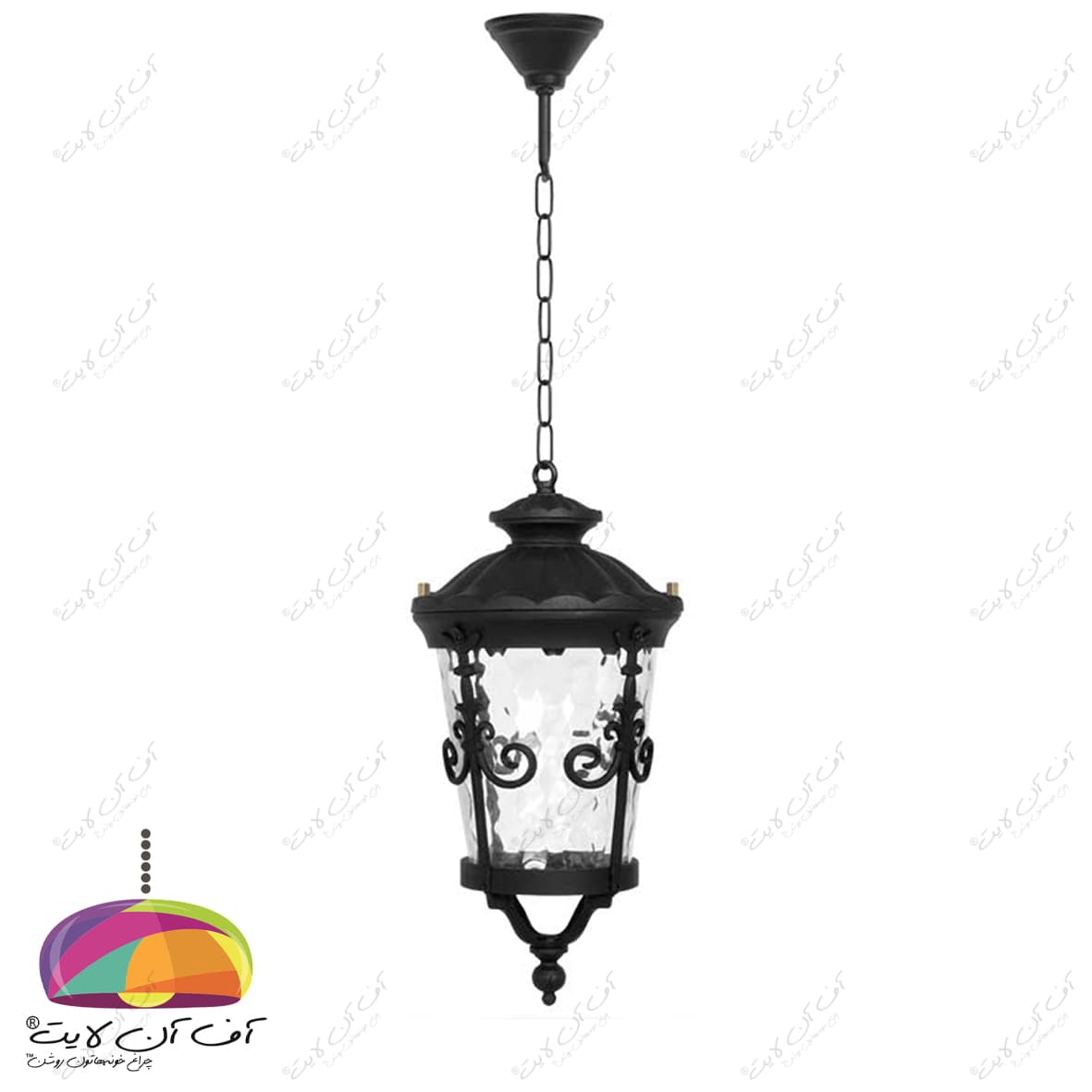 چراغ آویز حیاطی مدل ماهنوس شب تاب