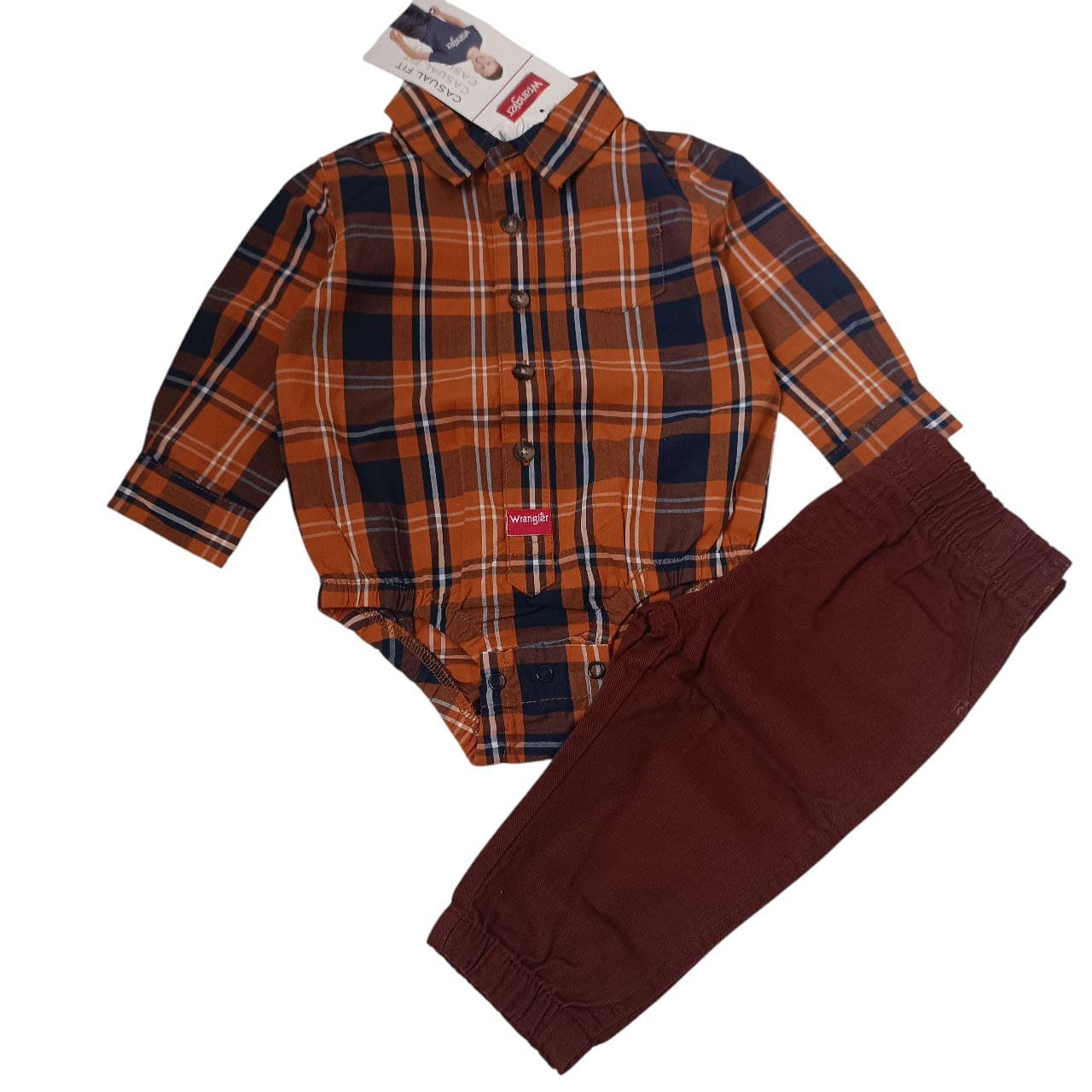 ست بادی و شلوار مجلسی نوزادی(12 تا 18 ماه )Wrangler