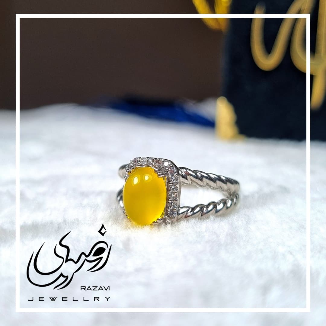 انگشتر زنانه نقره شرف الشمس طرح ریحان کد 257