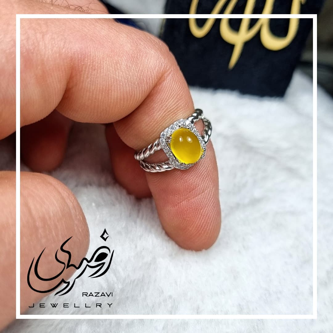 انگشتر زنانه نقره شرف الشمس طرح ریحان کد 257 — تصویر ۲
