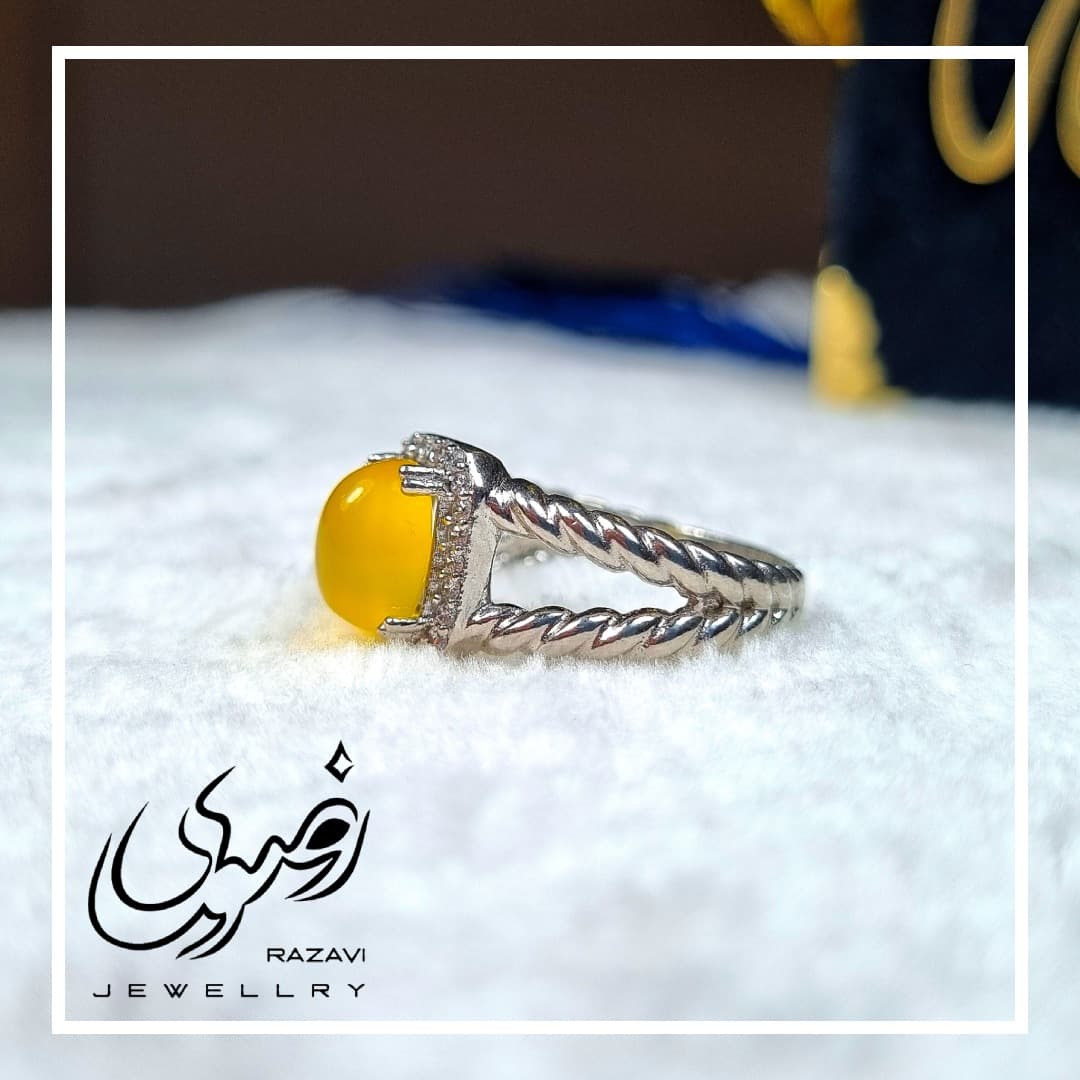 انگشتر زنانه نقره شرف الشمس طرح ریحان کد 257 — تصویر ۳