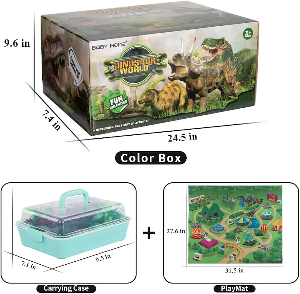ست بزرگ فیگور دایناسور ۹ عددی به همراه پارک بازی و باکس حمل (Dinosaur World) — تصویر ۷