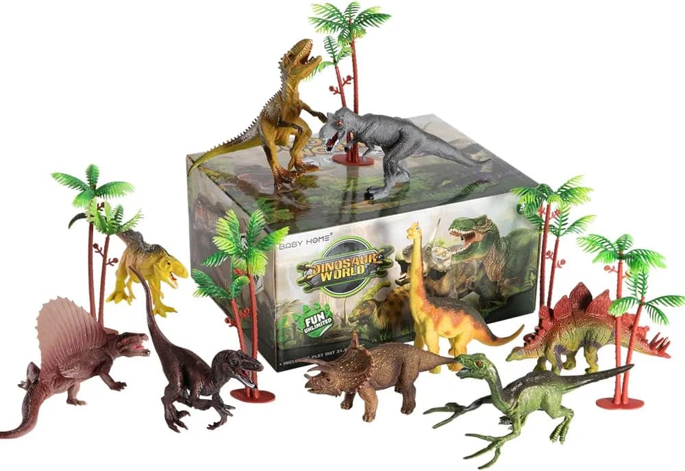 ست بزرگ فیگور دایناسور ۹ عددی به همراه پارک بازی و باکس حمل (Dinosaur World)