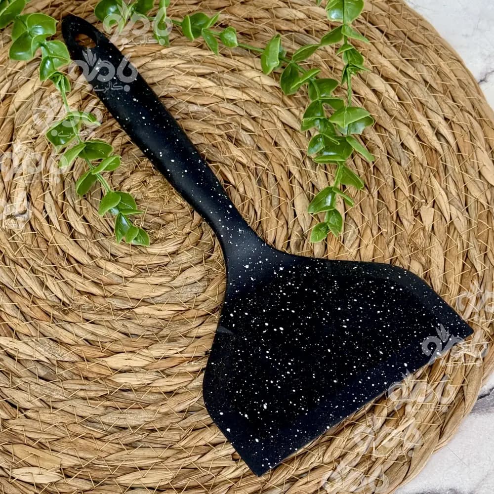 کفگیرنسوزپهن خال خال Z19ساده مشکی