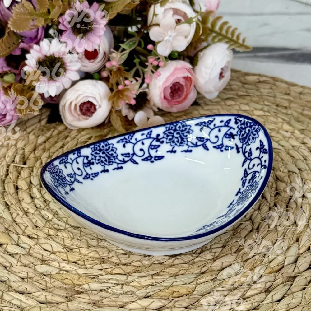 پیاله بیضی زیتون ژاپنی آبی str355