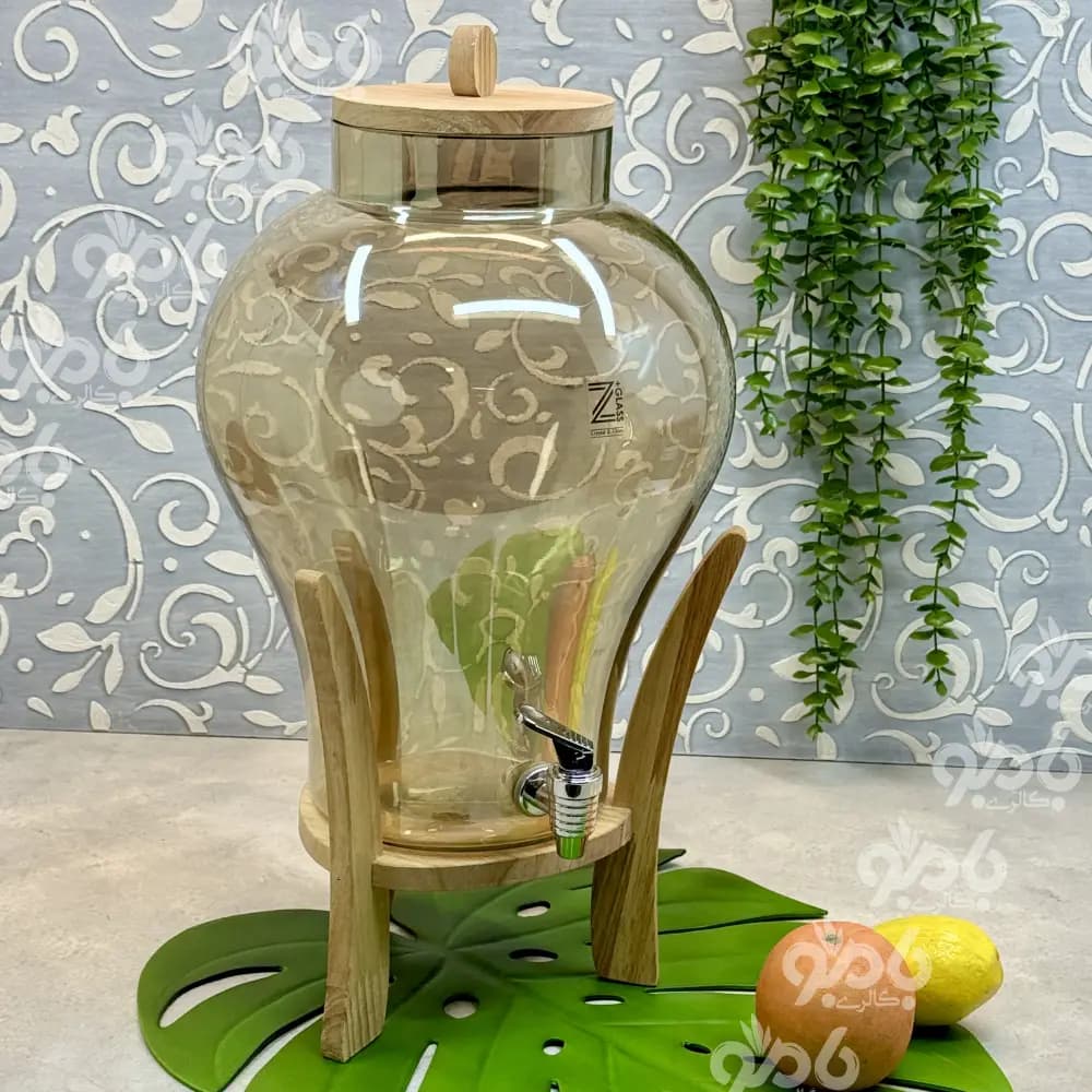 کلمن شیشه ای دلینا چوبی شامپاین