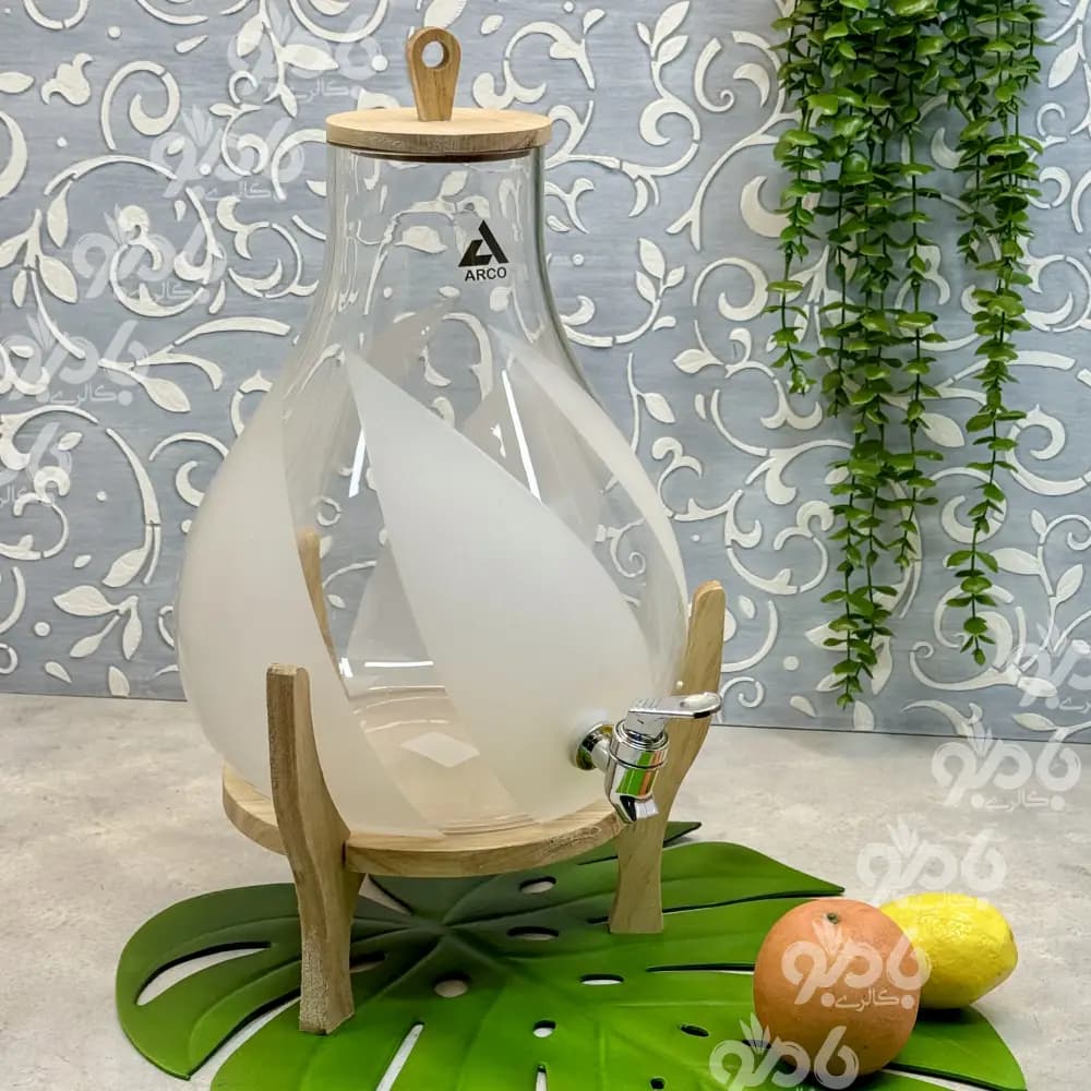 کلمن شیشه ای ایکیا چوب ساده مات