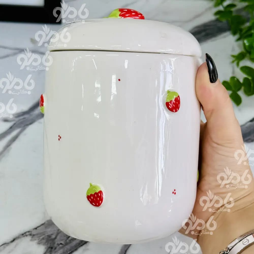 بانکه سرامیکی توت فرنگی برجسته — تصویر ۶