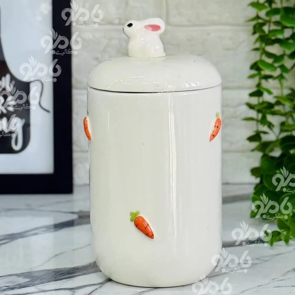 بانکه سرامیکی هویج و خرگوش برجسته