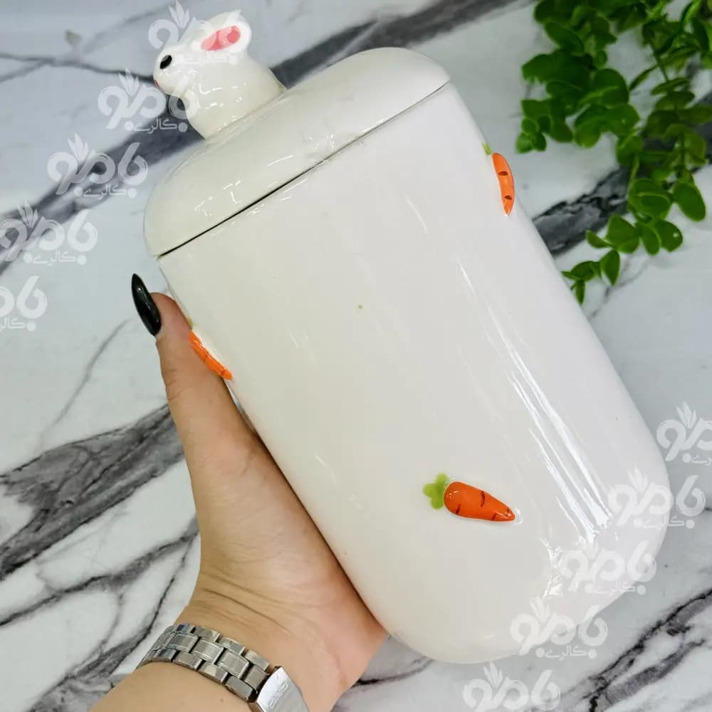 بانکه سرامیکی هویج و خرگوش برجسته — تصویر ۷