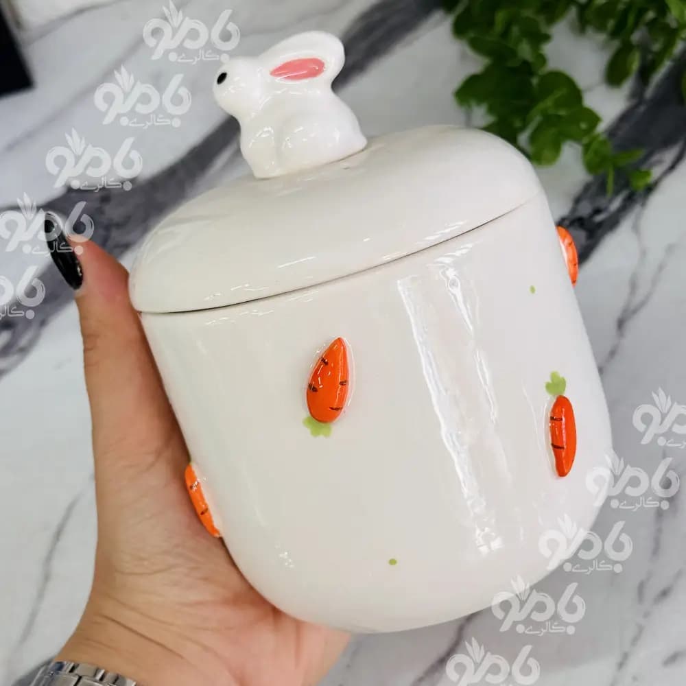 بانکه سرامیکی هویج و خرگوش برجسته — تصویر ۵